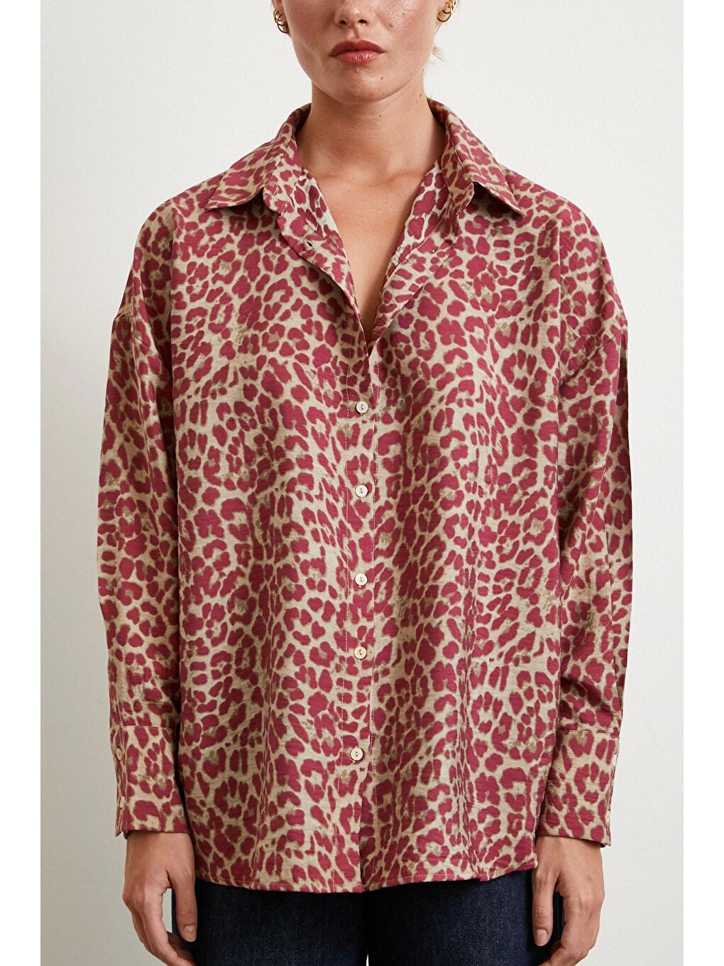 Leopar Desen Javanez Gömlek Yeşil-3