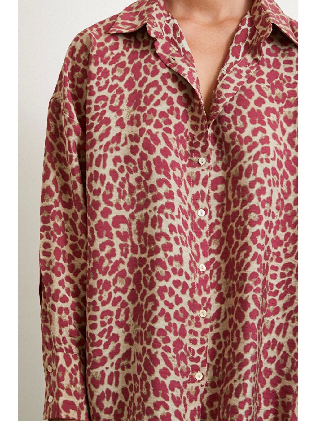 Leopar Desen Javanez Gömlek Yeşil-4