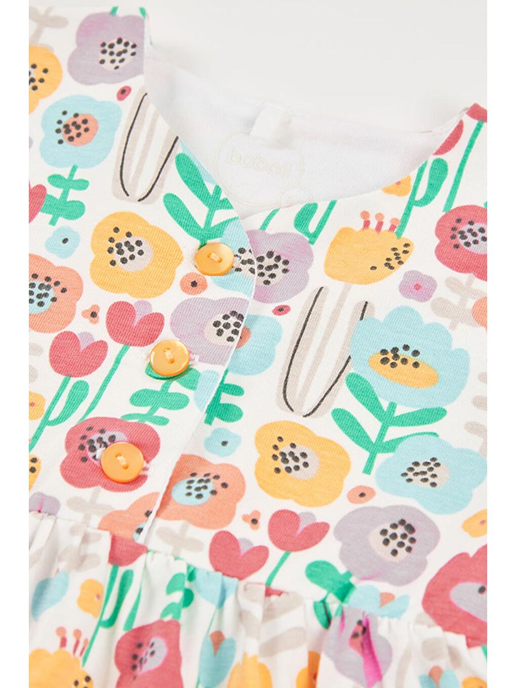 Karışık Çiçek Desenli Elbise 6-24 Ay Çok Renkli-3