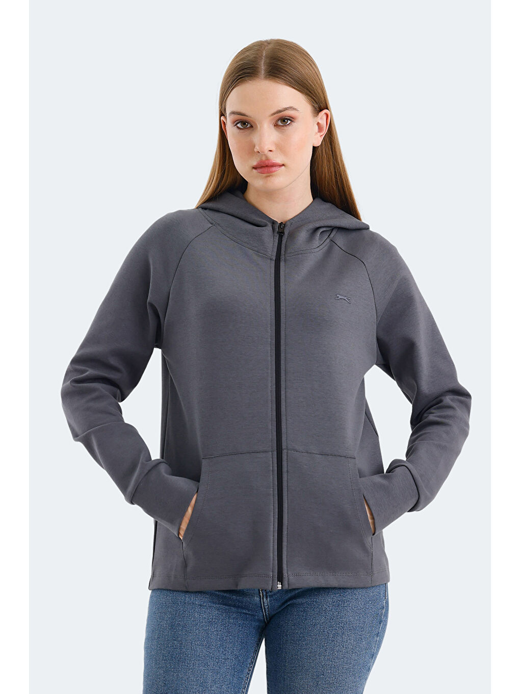 SLAZENGER VASCO Kadın Sweatshirt Koyu Gri
