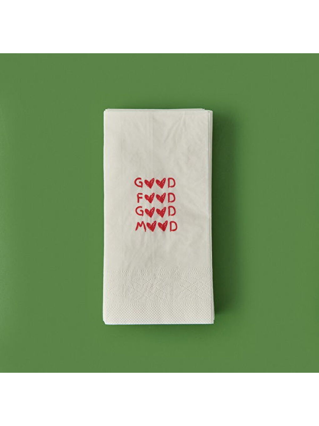 Karışık Kitchen 20'li Kalpli Desen Peçete - Kırmızı / Beyaz - 16x8 cm-2