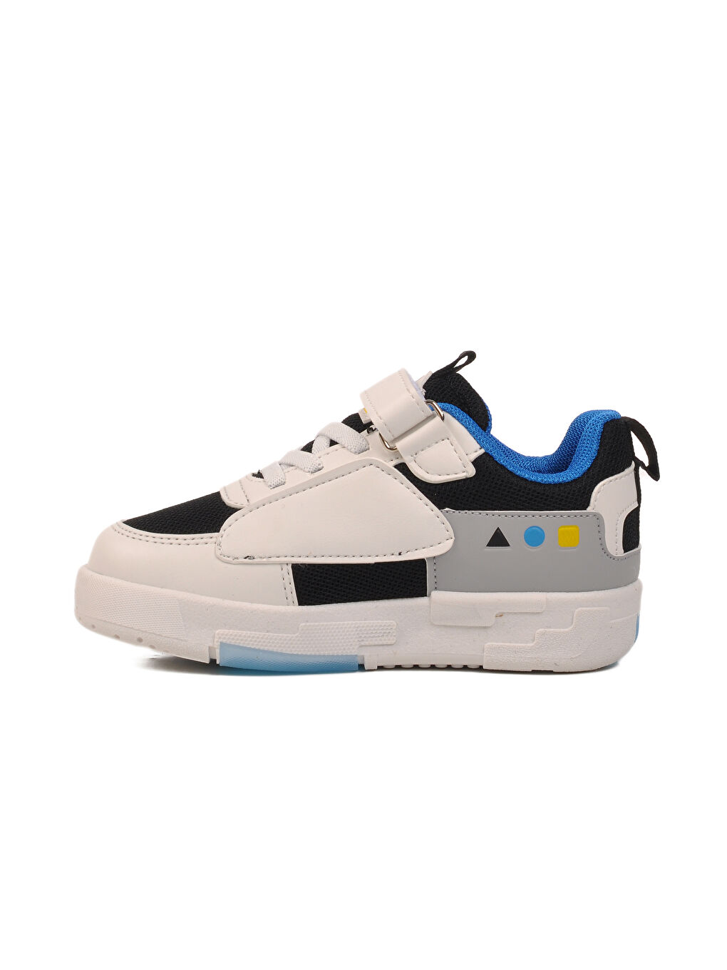 Ayakmod Siyah Beyaz Cırtlı Unisex Çocuk Spor Ayakkabı Legos P - 1