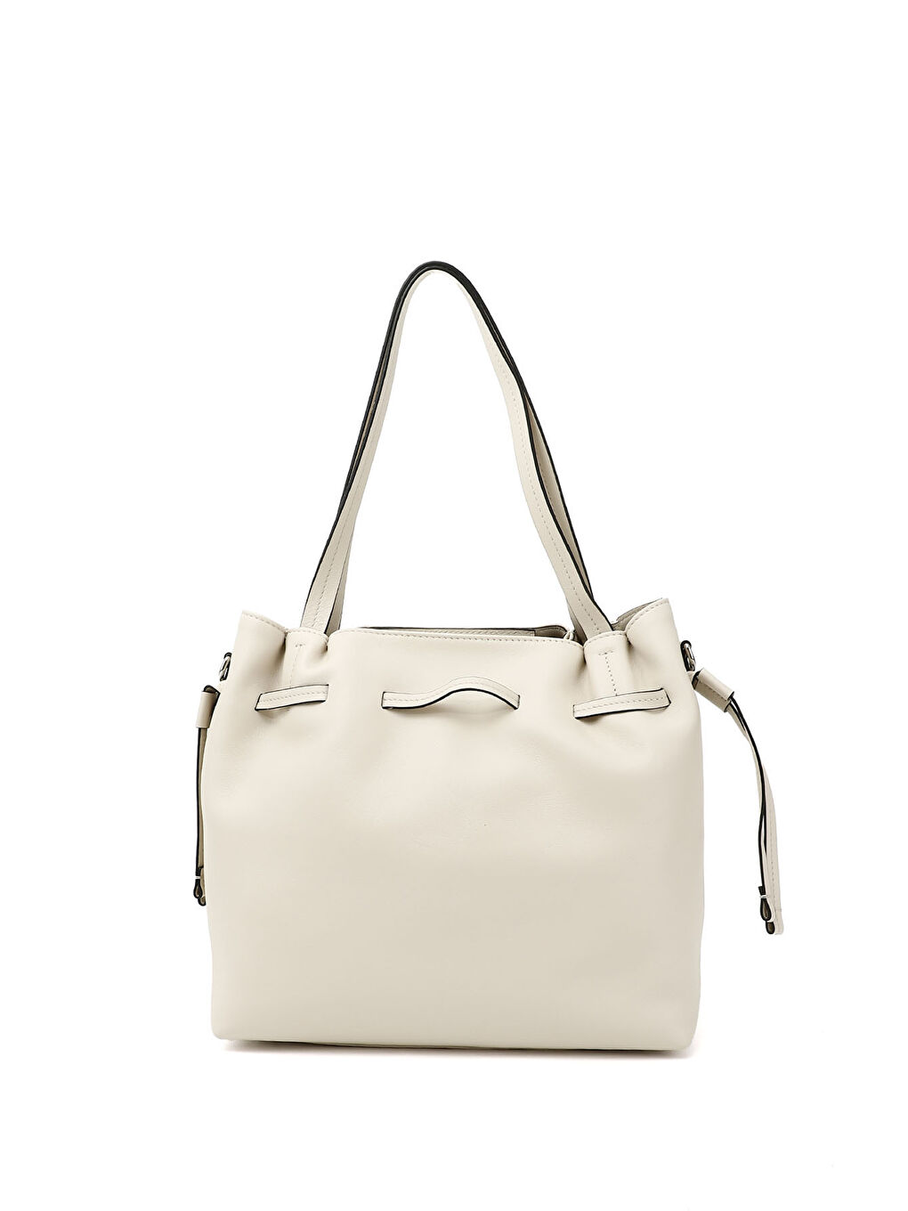 Bej Kadın BEJ-CAMEL Hakiki Deri El ve Omuz Çantası-3