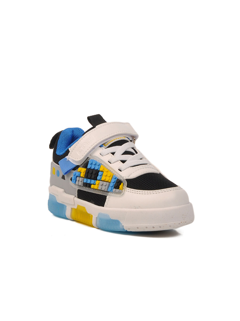 Ayakmod Siyah Beyaz Cırtlı Unisex Çocuk Spor Ayakkabı Legos P - 2
