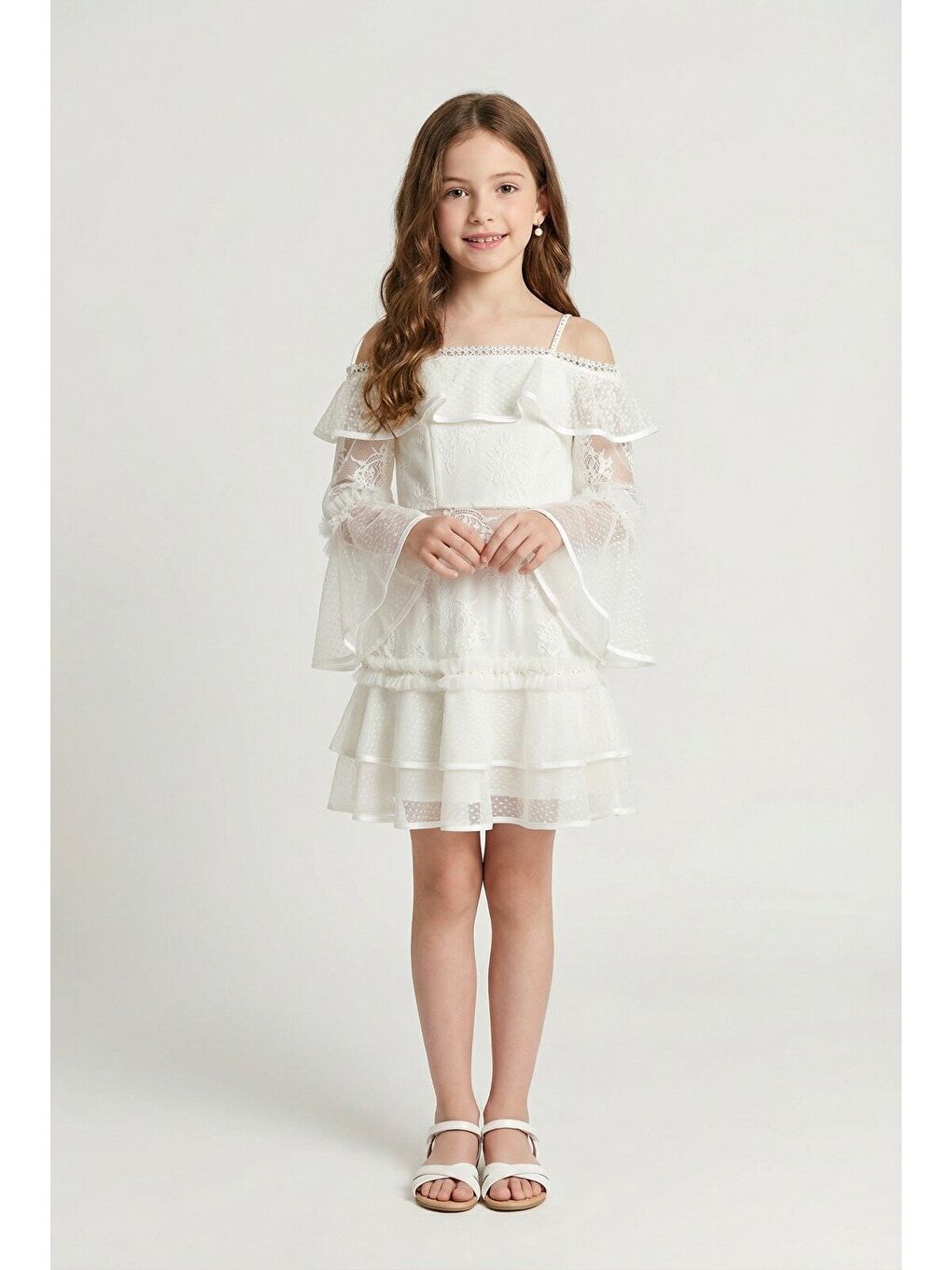 Ekru Kız Çocuk Abiye