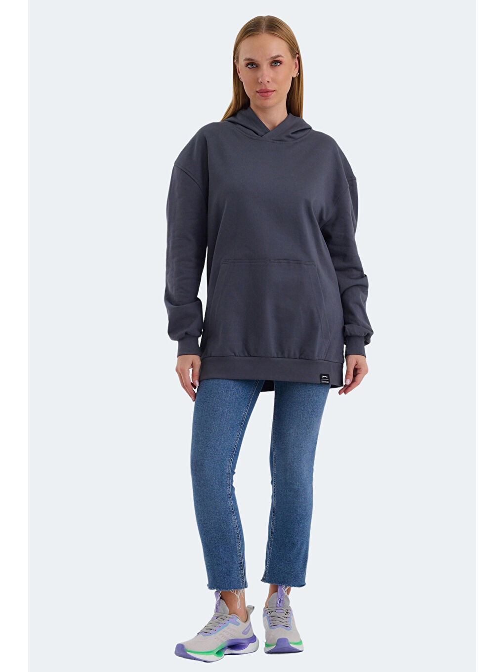 SLAZENGER VIOLENCE Kadın Sweatshirt Koyu Gri - 6