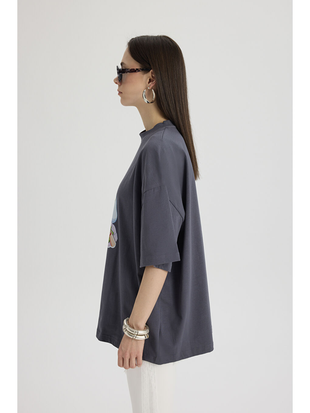 Gri Mood Oversize Füme T-Shirt-2