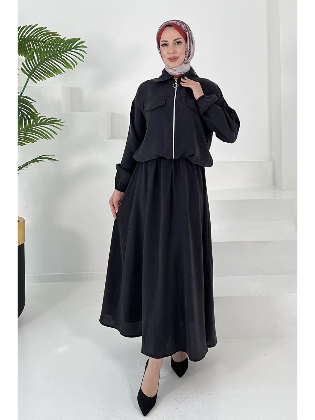 Lastikli Etekli Takım Siyah - 27011-1