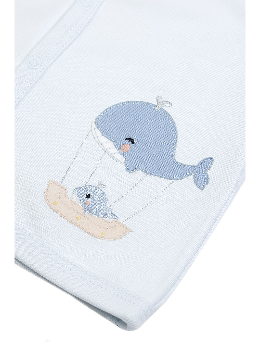 Erkek Balina Nakışlı Yelek Yenidoğan-24 Ay Mavi-2