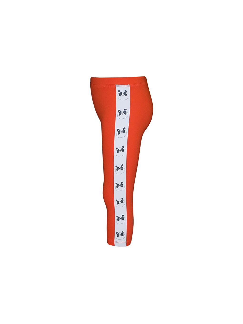 Turuncu Kız Çocuk Şardonlu Yanda Panda Baskılı Tayt-1