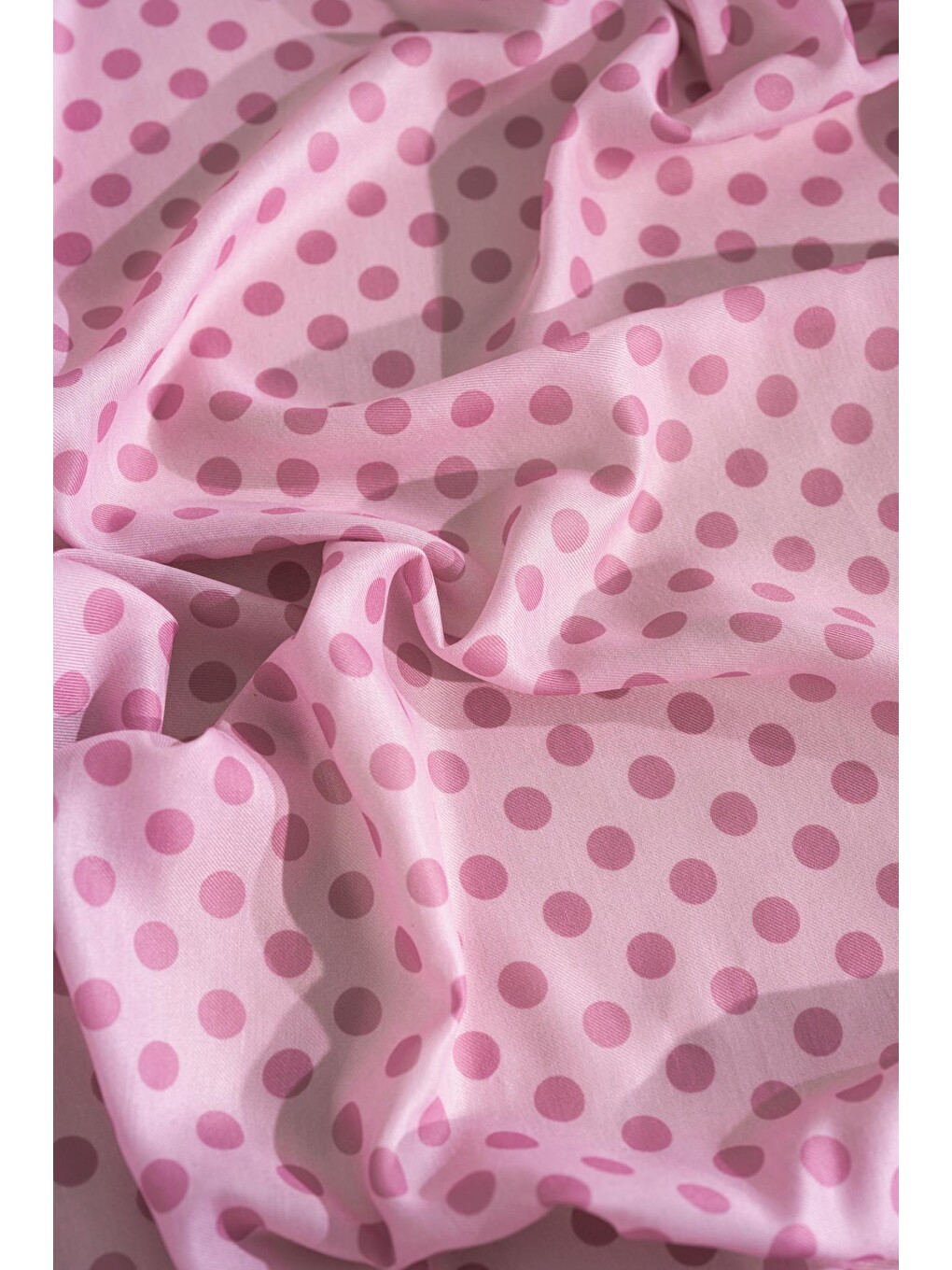 Pembe Puantiye Desen Soft Eşarp-3