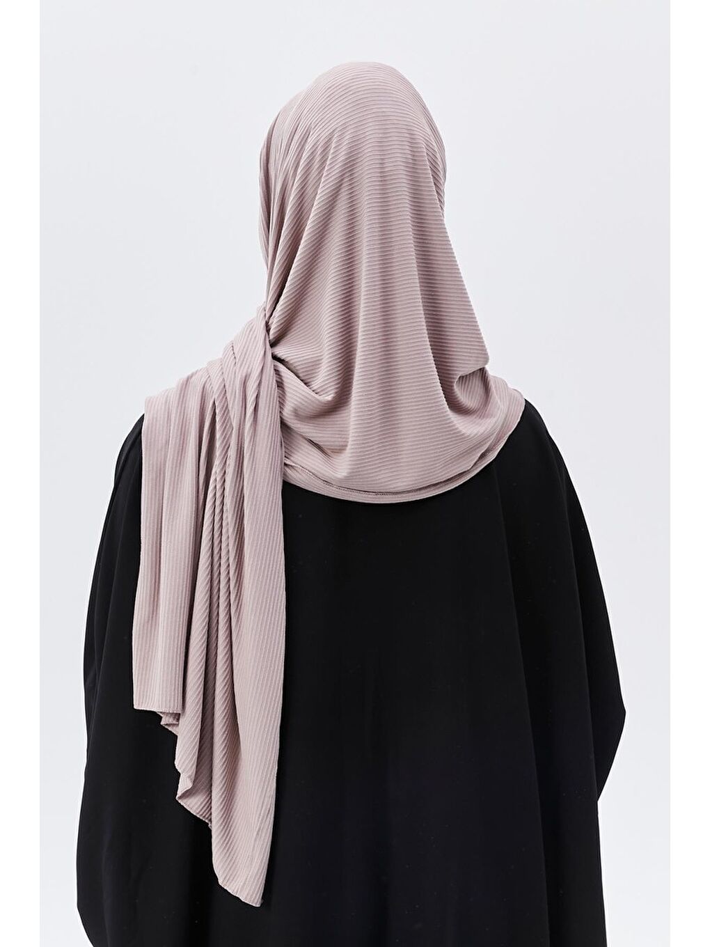 Pembe Hazır Pratik Geçmeli Lüks Organik Çizgili Kaşkorse Şal Çapraz Hizalı-5