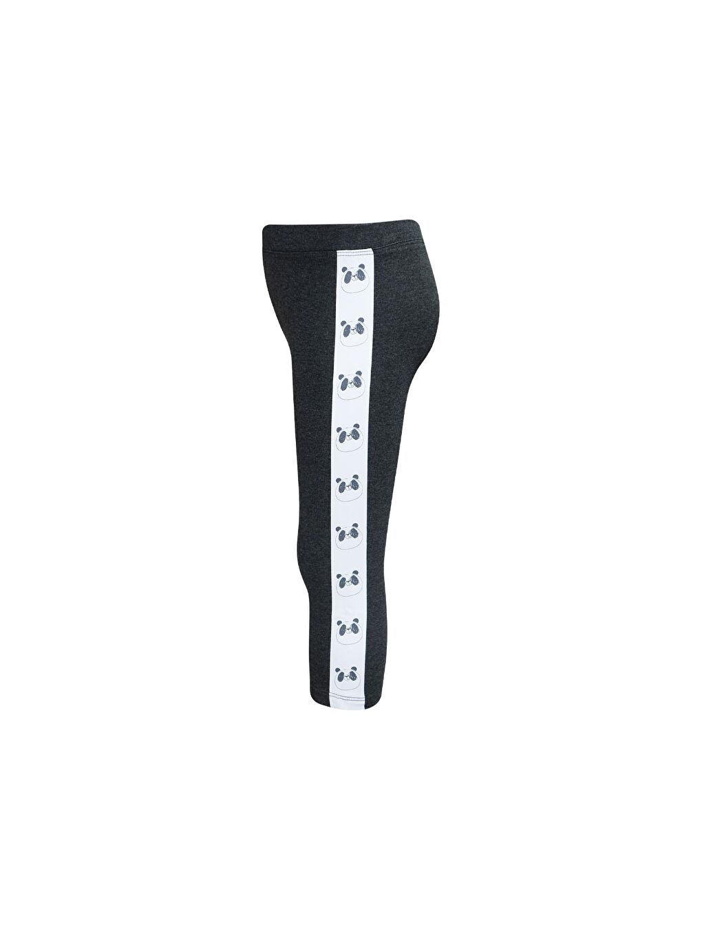 Antrasit Kız Çocuk Şardonlu Yanda Panda Baskılı Tayt-1