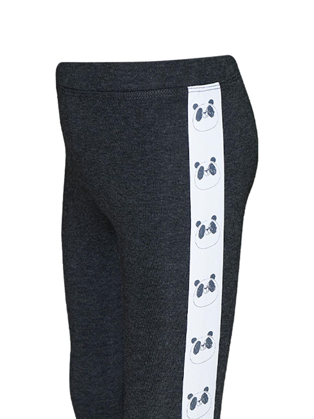 Antrasit Kız Çocuk Şardonlu Yanda Panda Baskılı Tayt-2