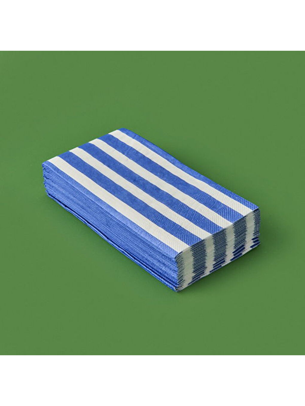 Karışık Kitchen 20'li Çizgili Desen Peçete - Mavi / Beyaz - 16x8 cm