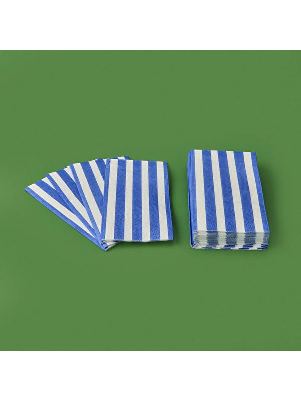 Karışık Kitchen 20'li Çizgili Desen Peçete - Mavi / Beyaz - 16x8 cm-2