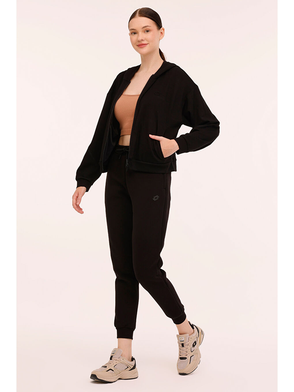 W-YELRO FZ HOODIE 4PR Siyah Kadın Eşofman Üstü-2