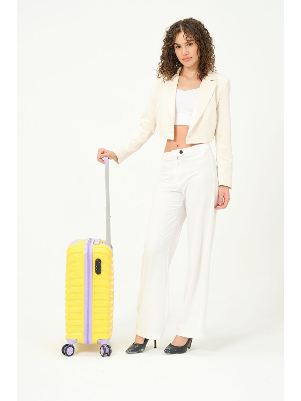 Kabin Boy Sarı - Lila PP Valiz-1