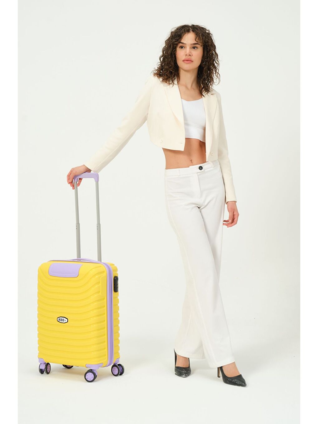 Kabin Boy Sarı - Lila PP Valiz-2