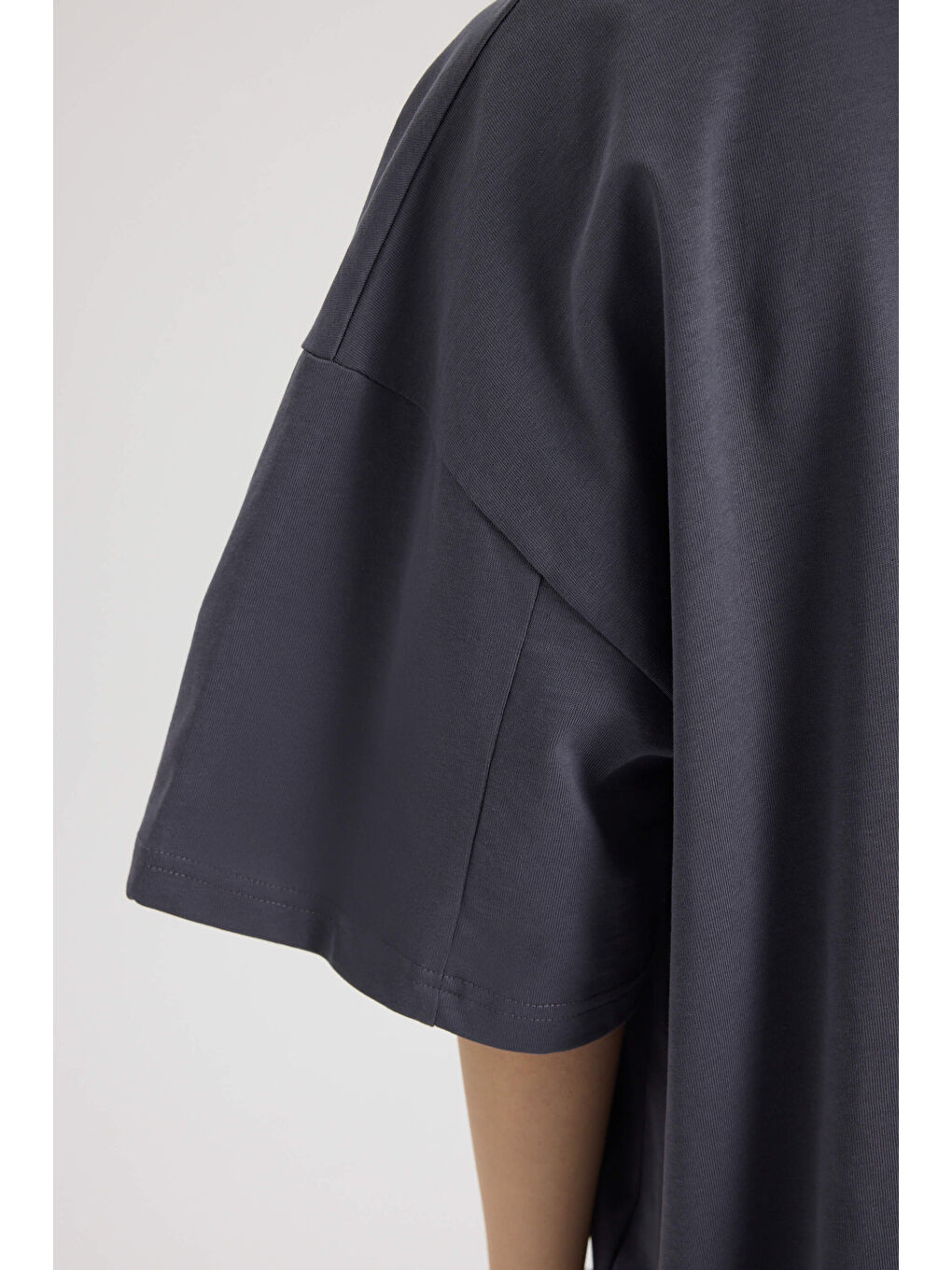 Gri Mood Oversize Füme T-Shirt-7