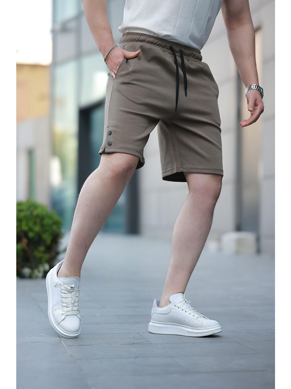 Kahverengi Basic Erkek Şort E6567-1