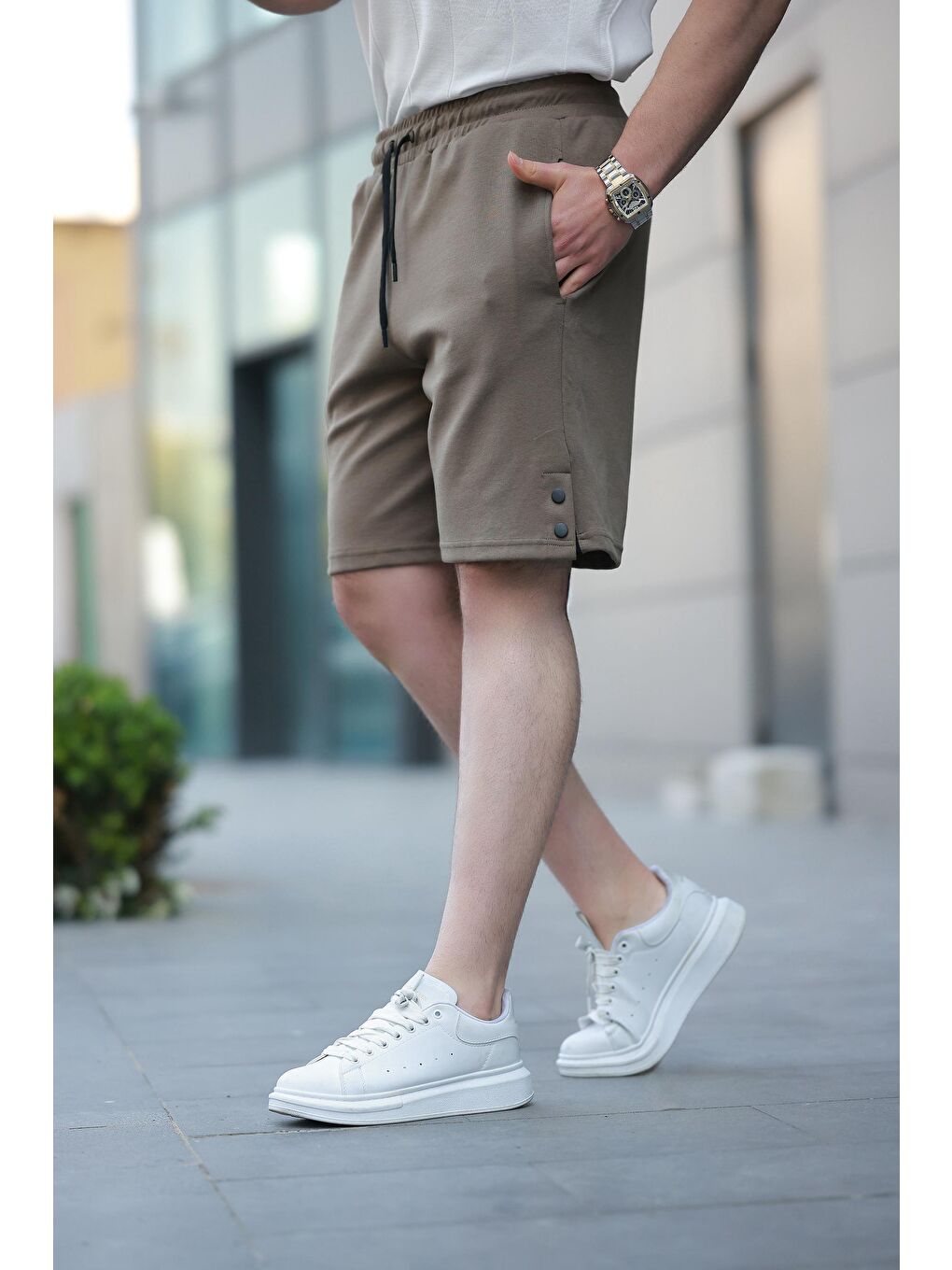 Kahverengi Basic Erkek Şort E6567-2