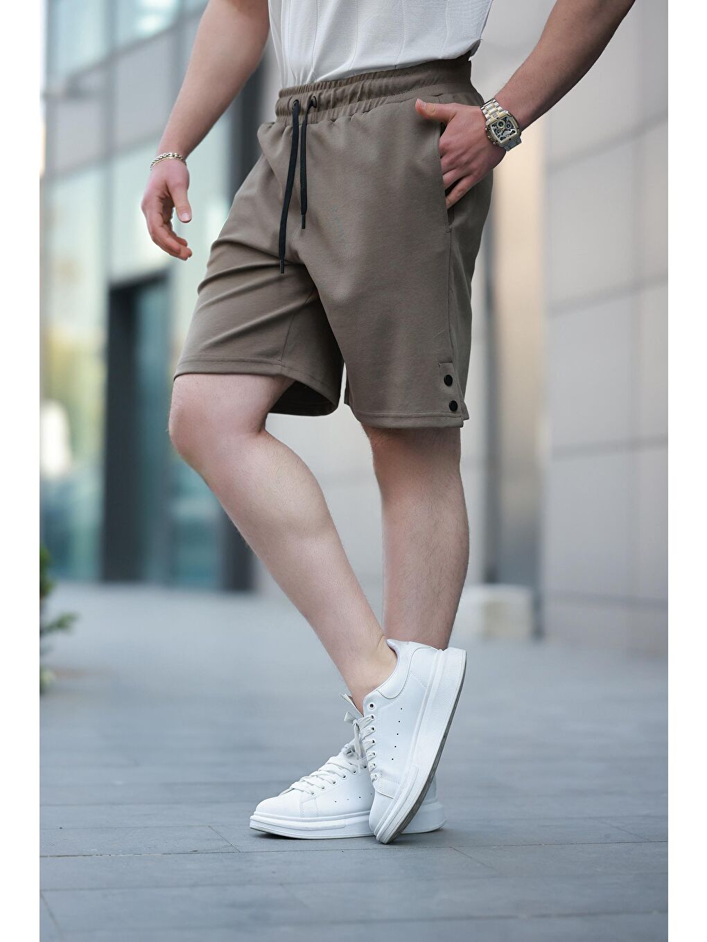 Kahverengi Basic Erkek Şort E6567-3