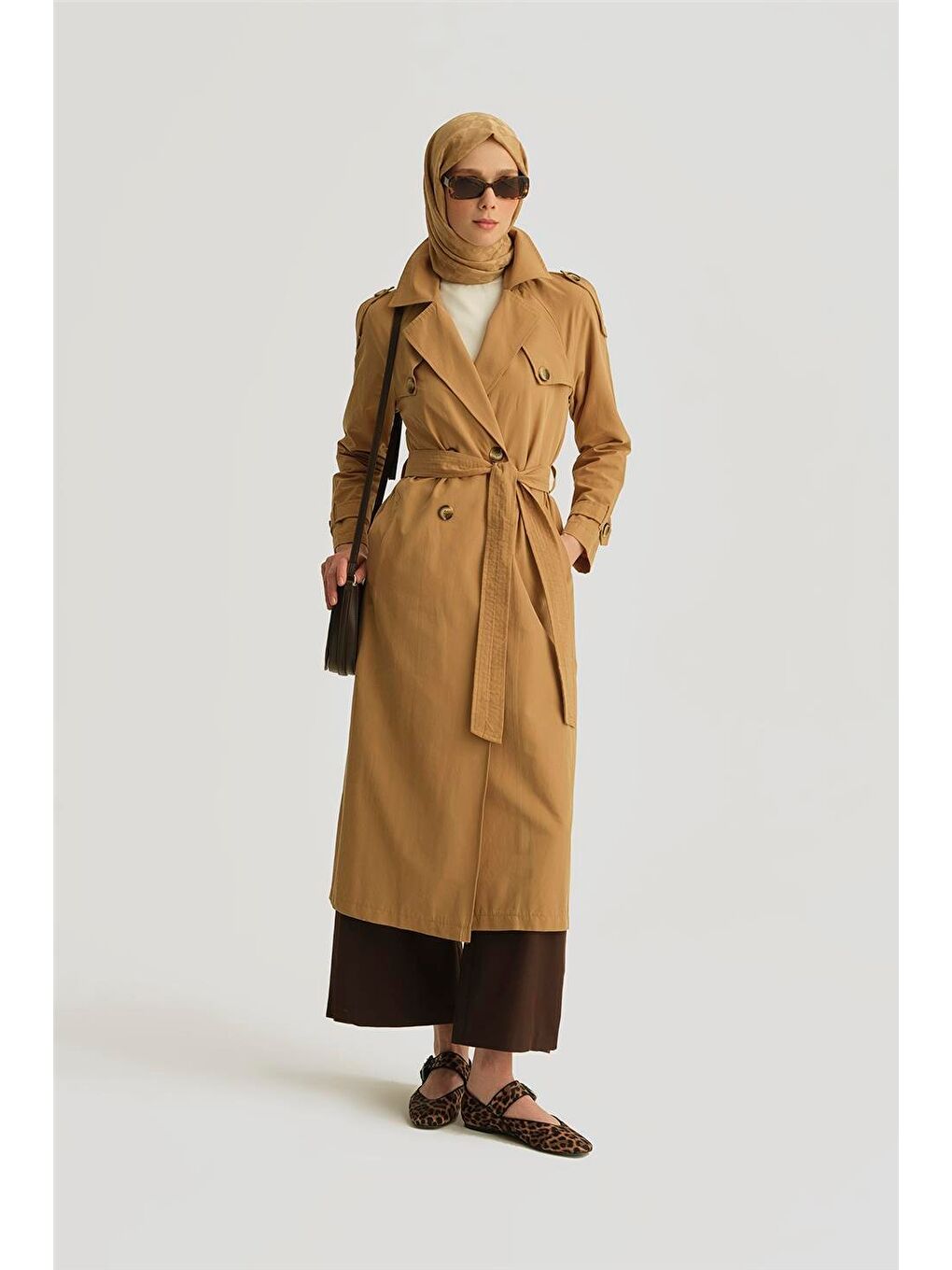 Kahverengi Pamuk Karışımlı Kap 25Yh707 Camel-1