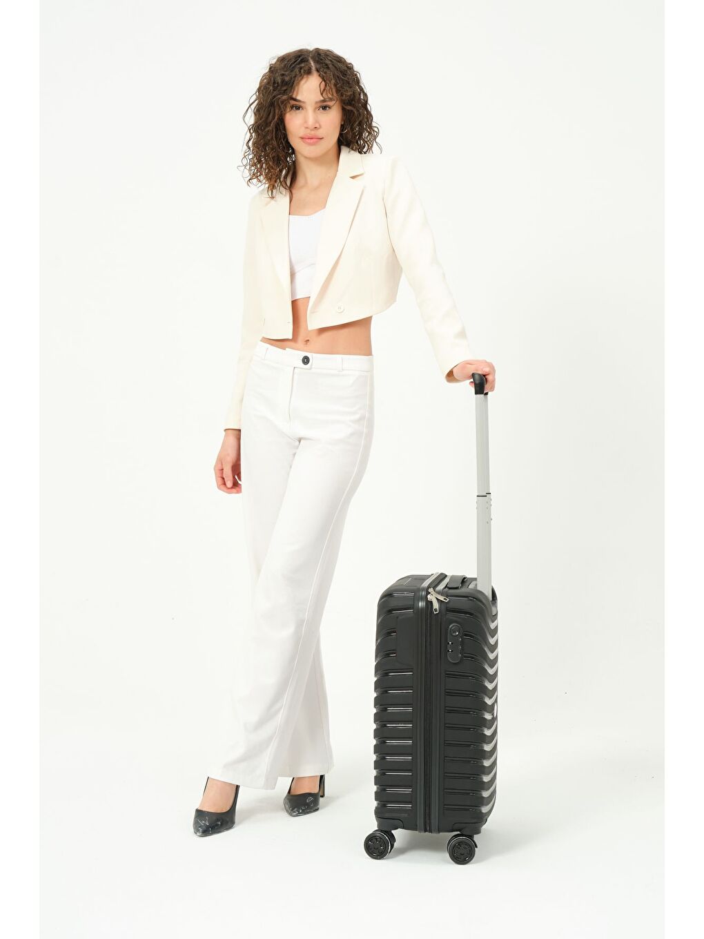 Kabin Boy Siyah PP Valiz-4