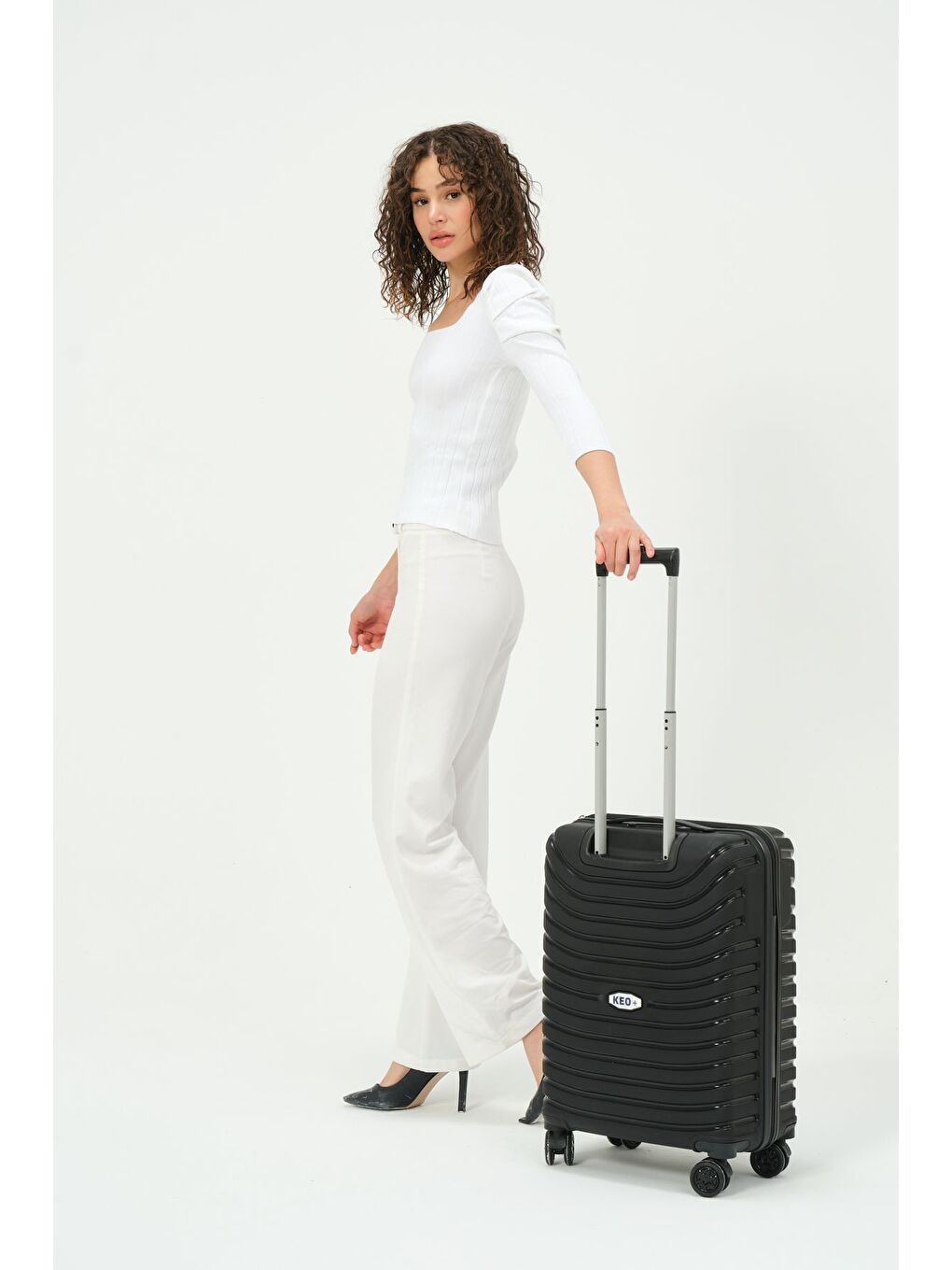 Kabin Boy Siyah PP Valiz-5