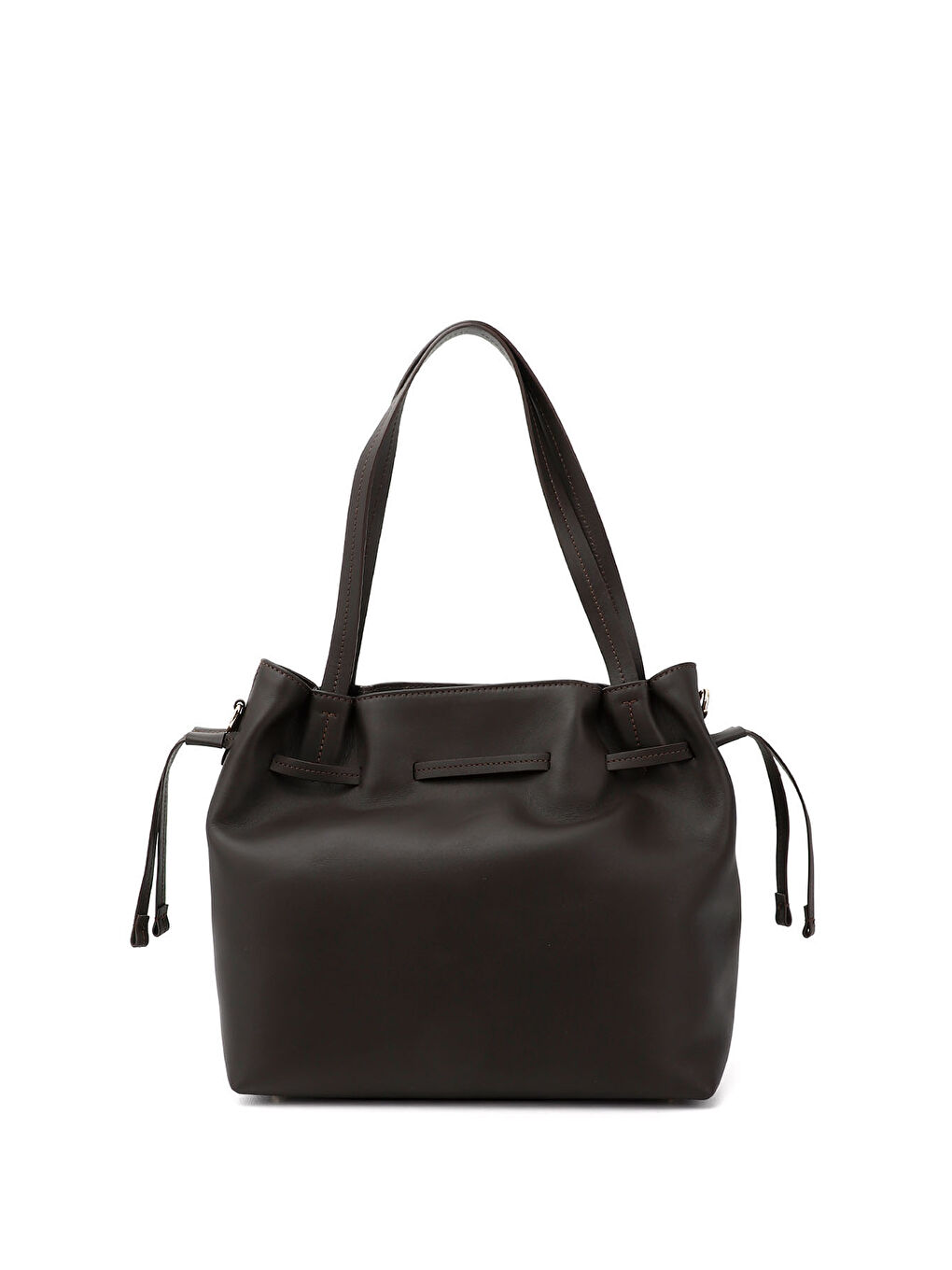 Kahverengi Kadın ÇİKOLATA KAHVE Hakiki Deri El ve Omuz Çantası-3