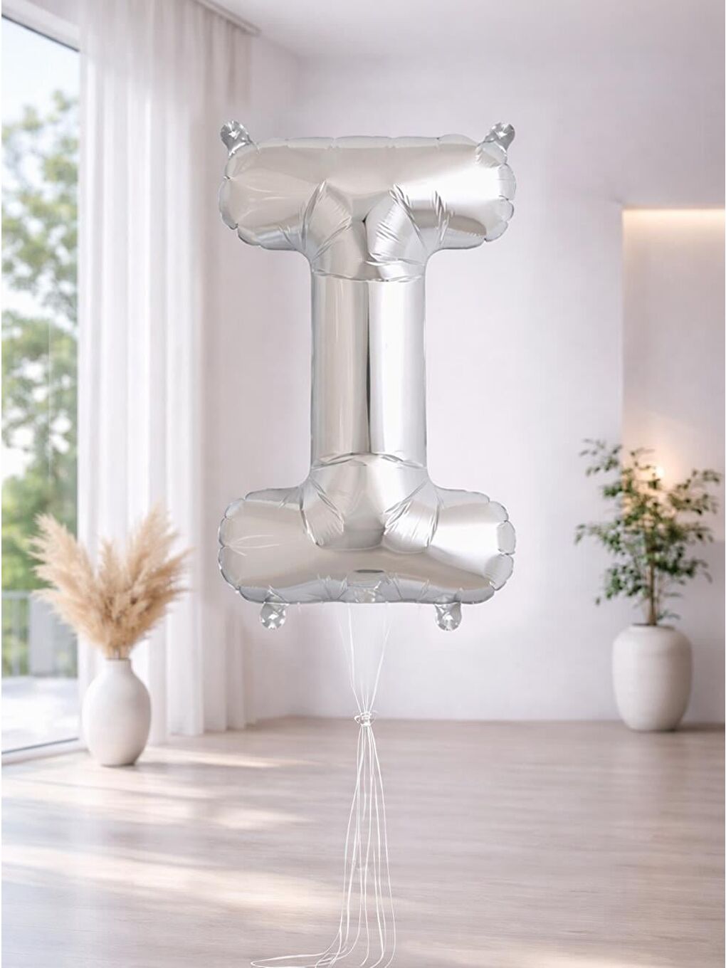 Gri Harf Folyo Balon I Harfi Gümüş Renk 76 Cm