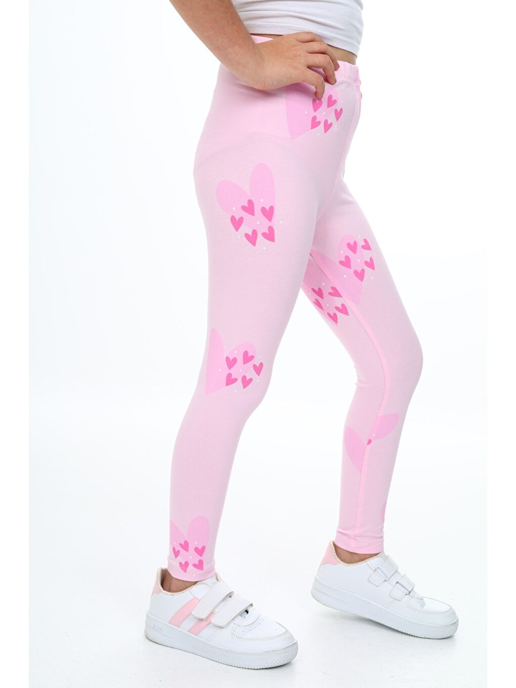 Pembe Kız Çocuk Baskılı Tayt-2