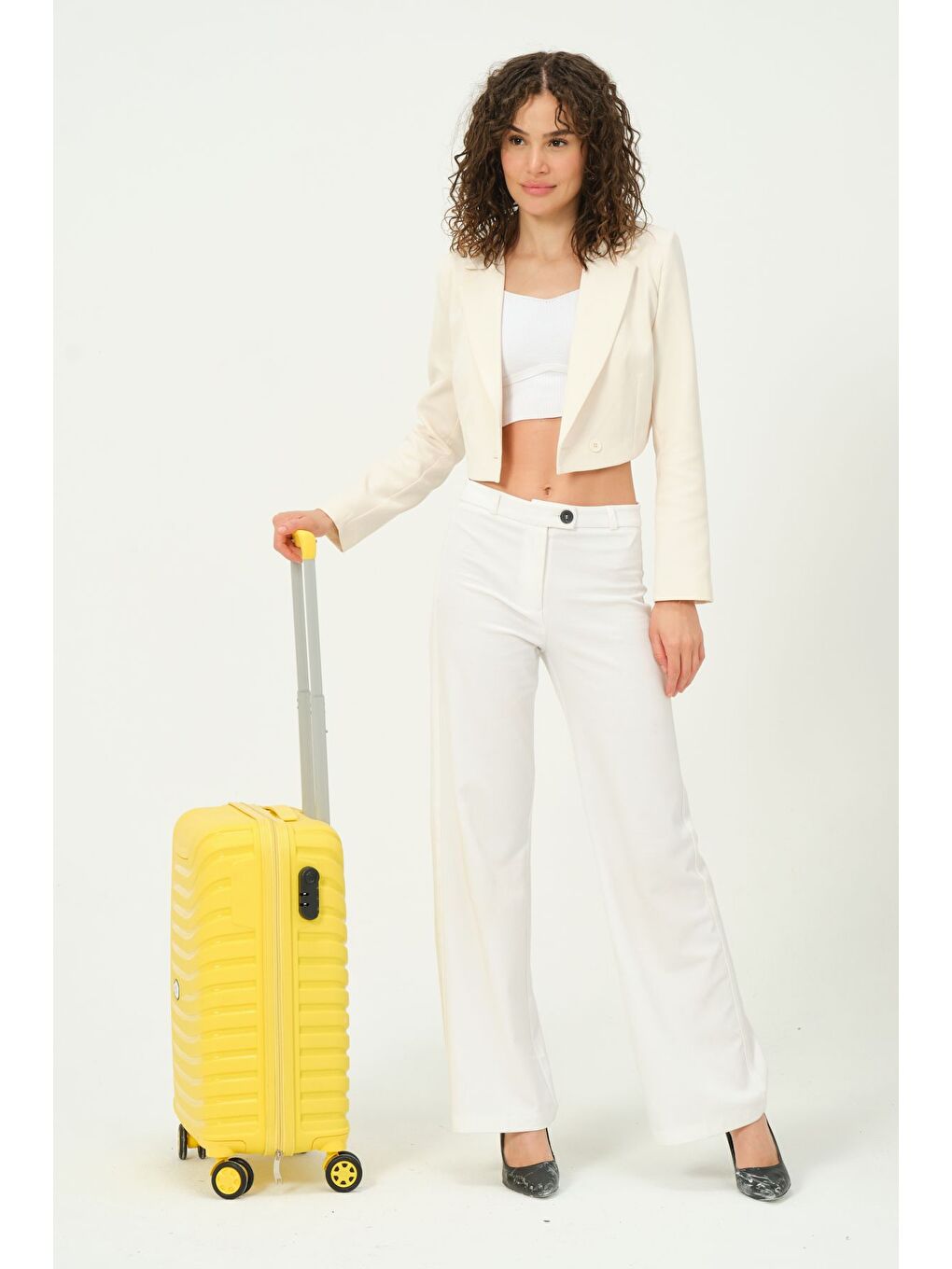 Kabin Boy Sarı PP Valiz-1