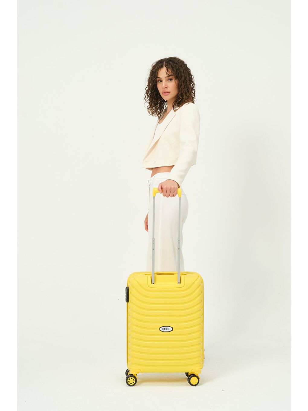 Kabin Boy Sarı PP Valiz-3
