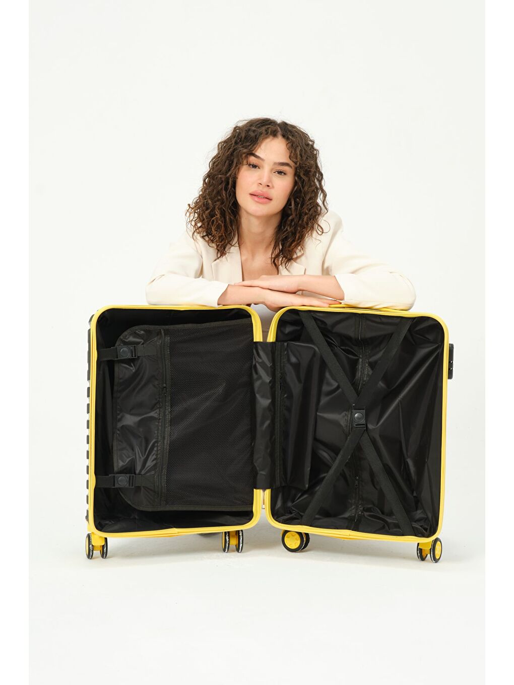 Kabin Boy Sarı PP Valiz-4