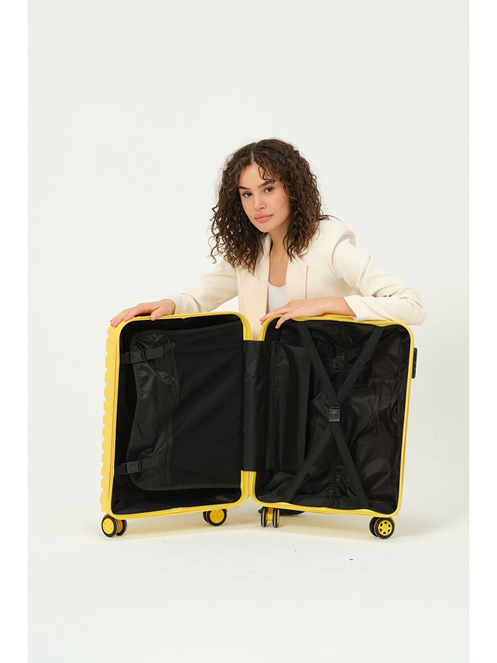 Kabin Boy Sarı PP Valiz-5