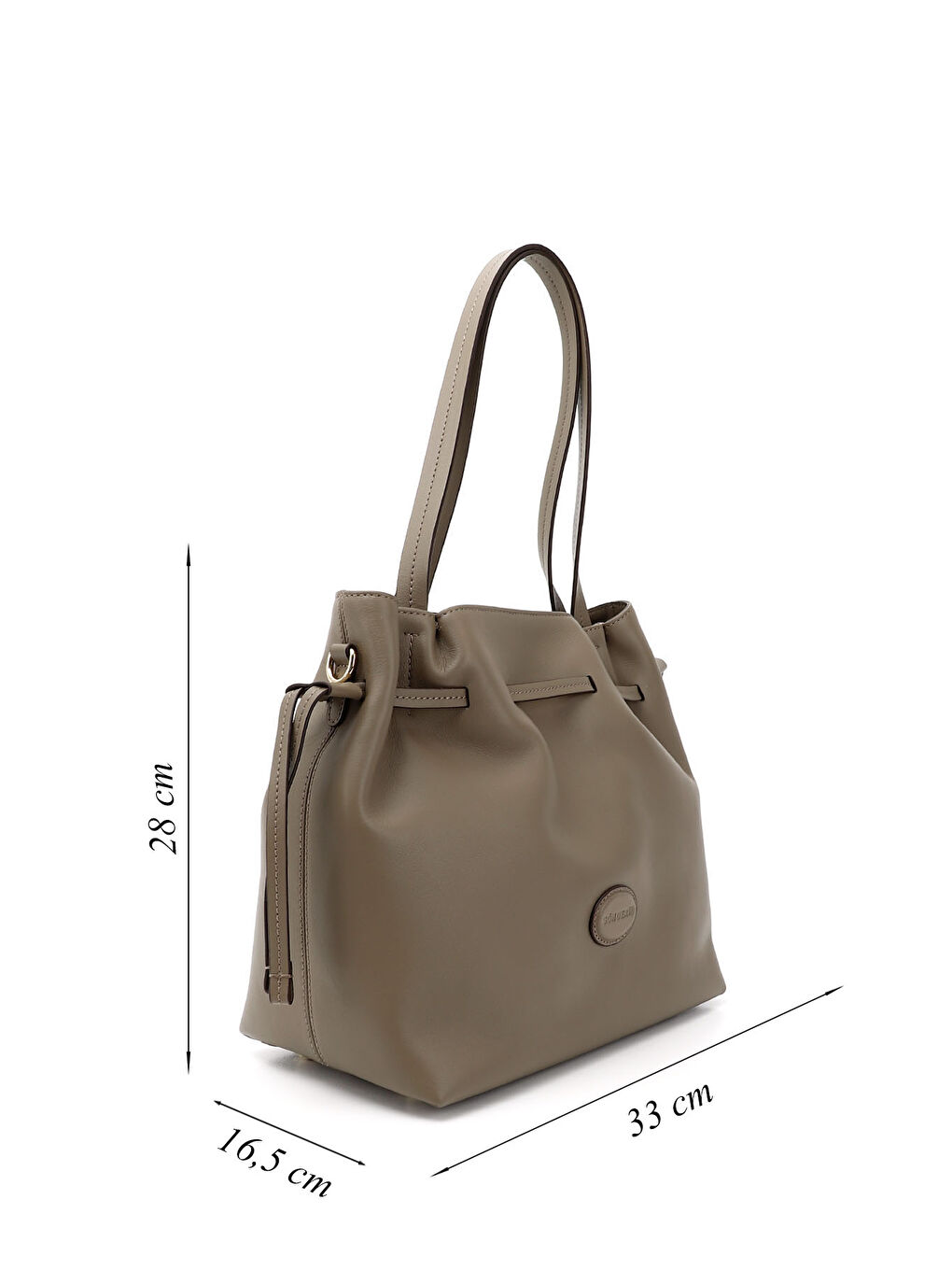 Bej Kadın BEJ-VİZON Hakiki Deri El ve Omuz Çantası-1