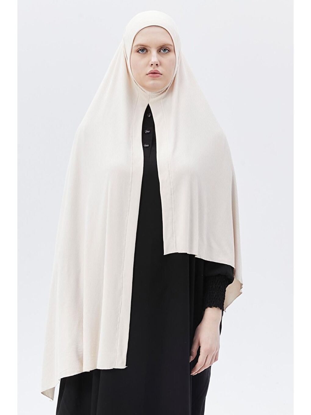 Pembe Hazır Pratik Geçmeli Lüks Organik Çizgili Kaşkorse Şal Çapraz Hizalı-1