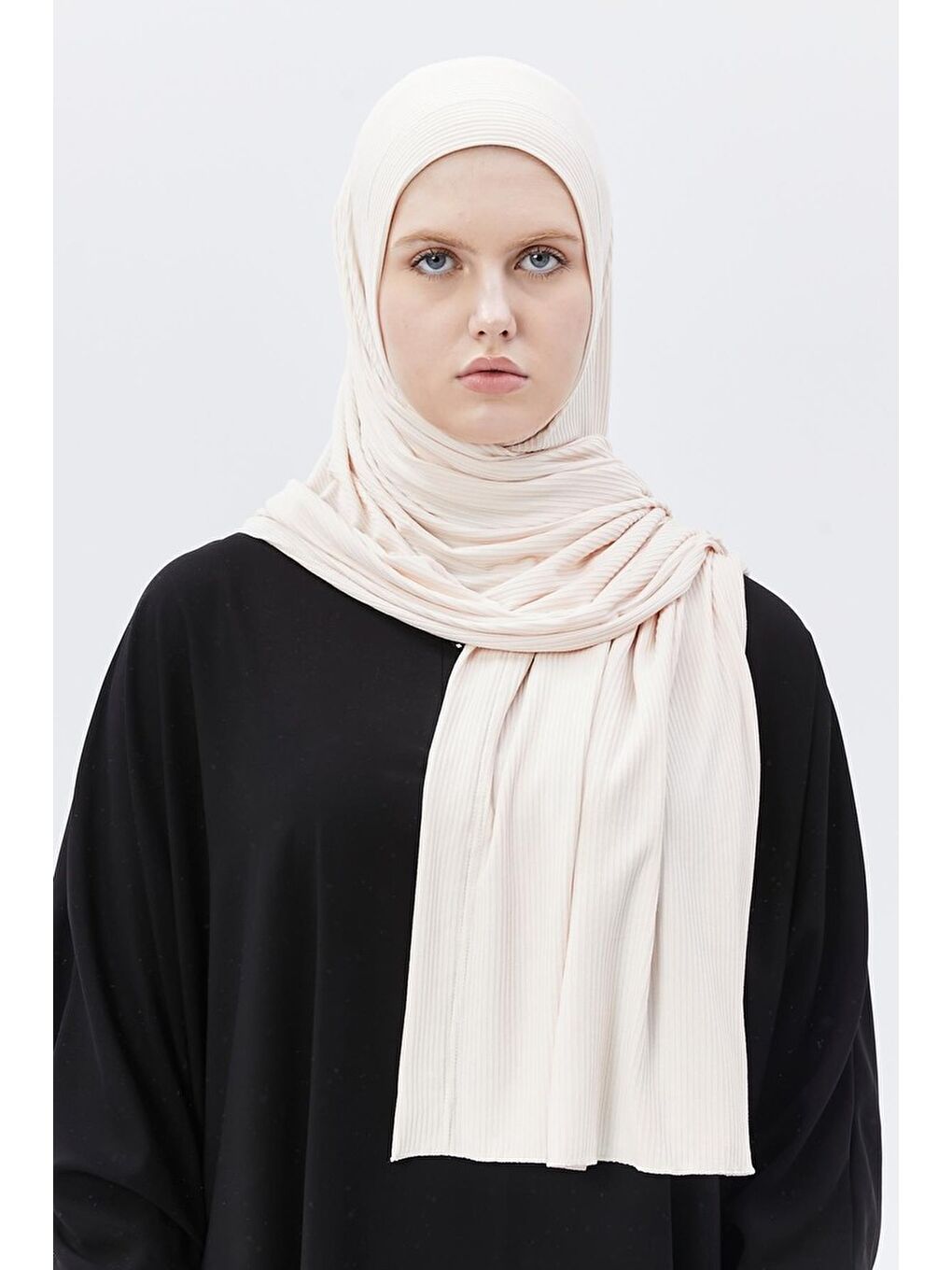 Pembe Hazır Pratik Geçmeli Lüks Organik Çizgili Kaşkorse Şal Çapraz Hizalı-3