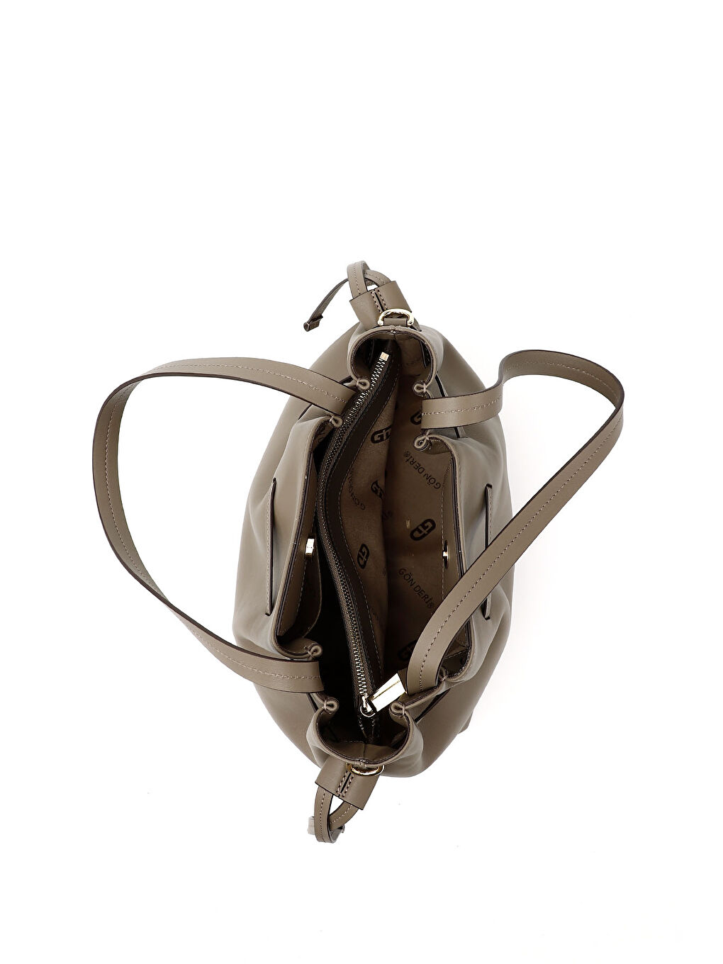 Bej Kadın BEJ-VİZON Hakiki Deri El ve Omuz Çantası-4