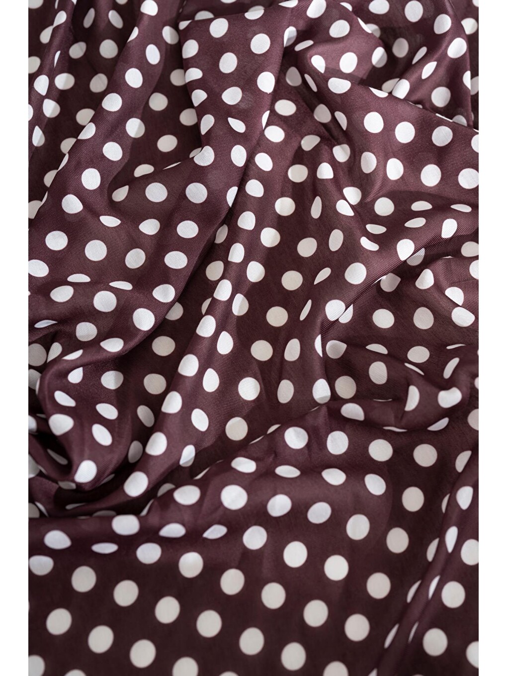 Bordo Puantiye Desen Soft Eşarp-5