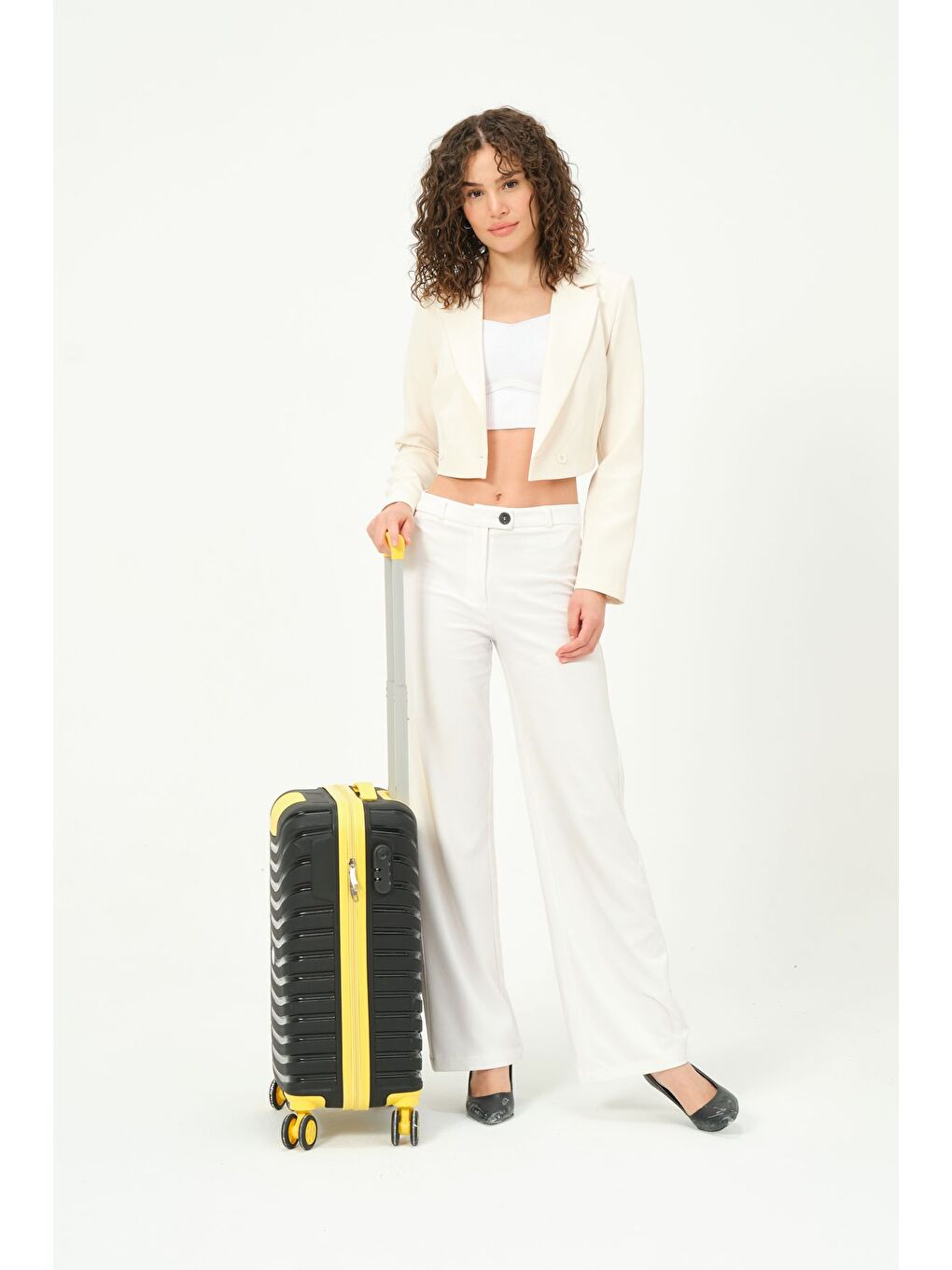 Kabin Boy Siyah-Sarı PP Valiz-1