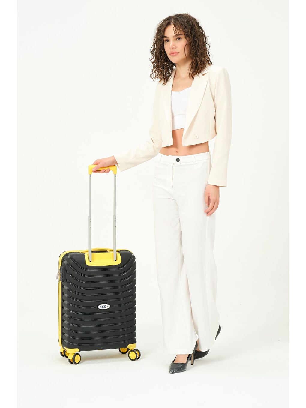 Kabin Boy Siyah-Sarı PP Valiz-2