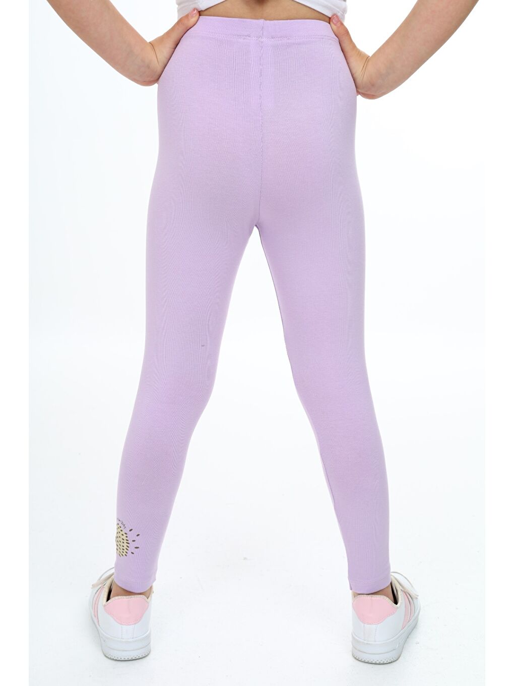 Lila Kız Çocuk Baskılı Tayt-3