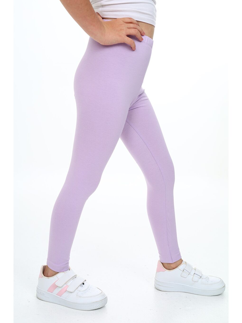 Lila Kız Çocuk Baskılı Tayt-4