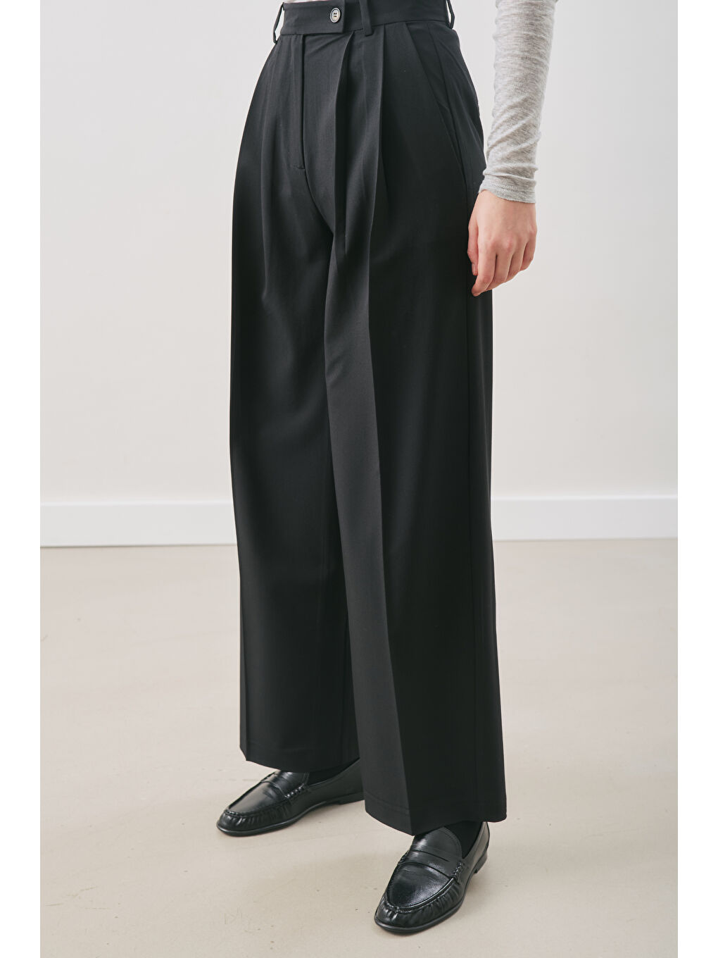 Classıc Pileli Pantolon Siyah-5