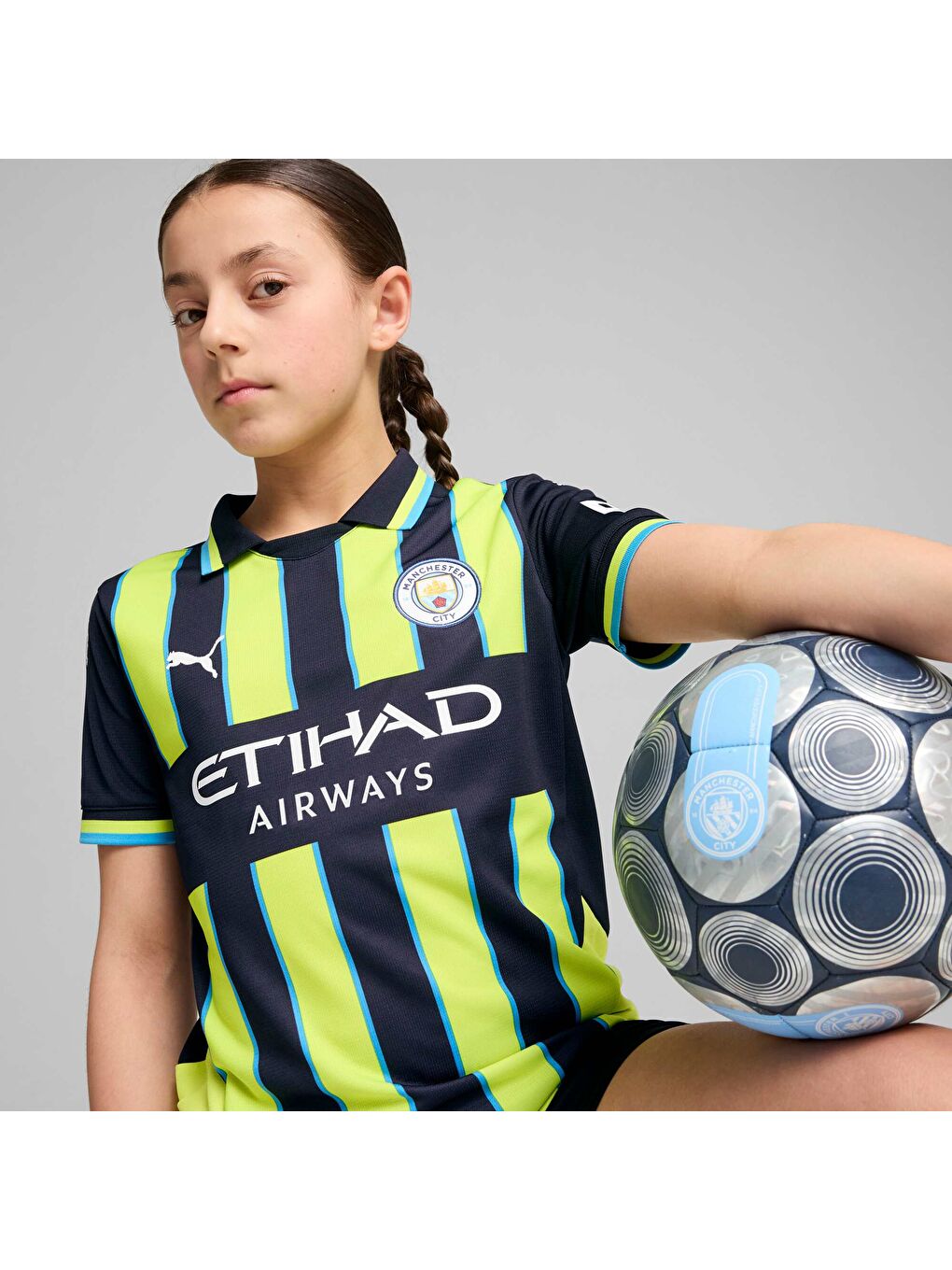 Lacivert Manchester City 24/25 Genç Deplasman Forması-2