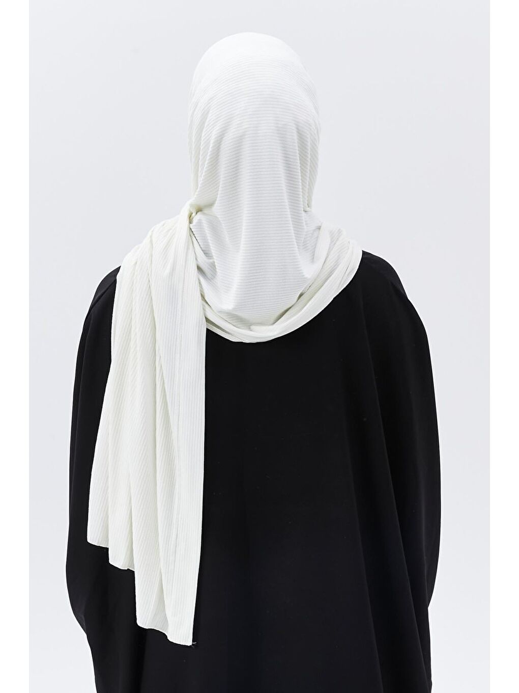 Ekru Hazır Pratik Geçmeli Lüks Organik Çizgili Kaşkorse Şal Çapraz Hizalı-5