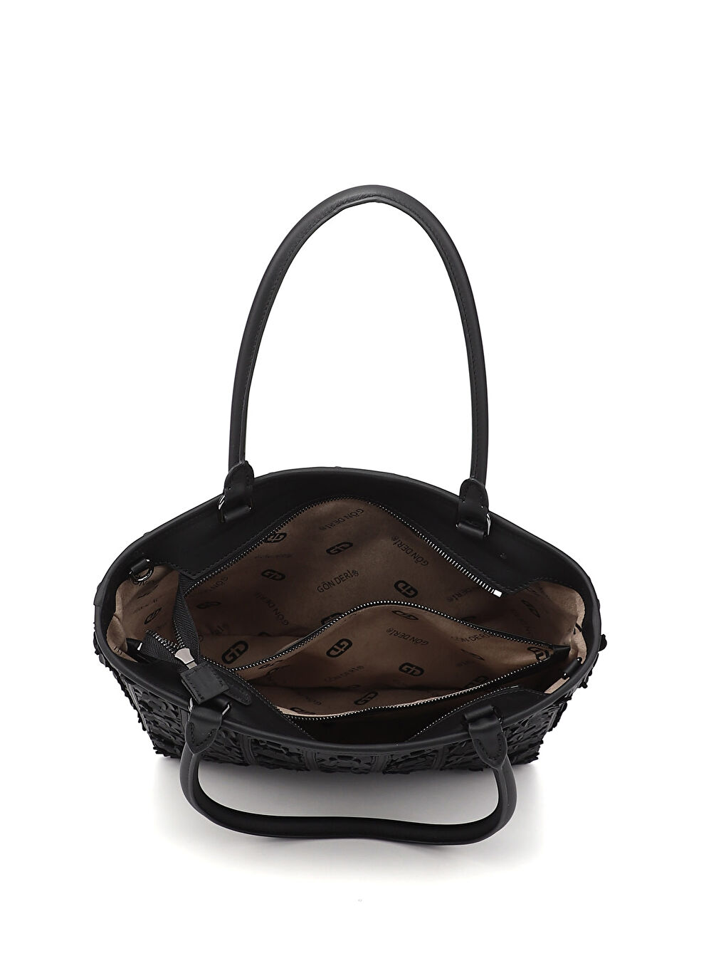 Mor Kadın ZÜMRÜT-SİYAH Hakiki Deri El ve Omuz Çantası-4